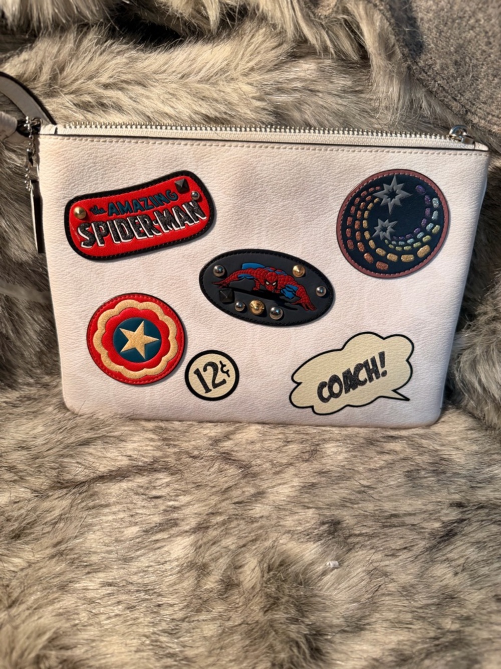 Coach Tan-Accented Leather Interior Wrist Pouch